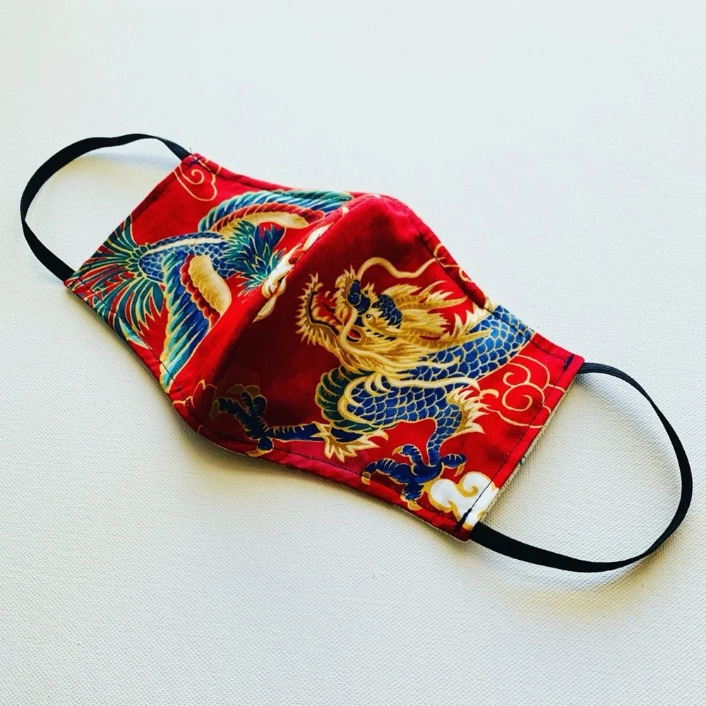 NEW Handmade Long Feng Print Face Mask